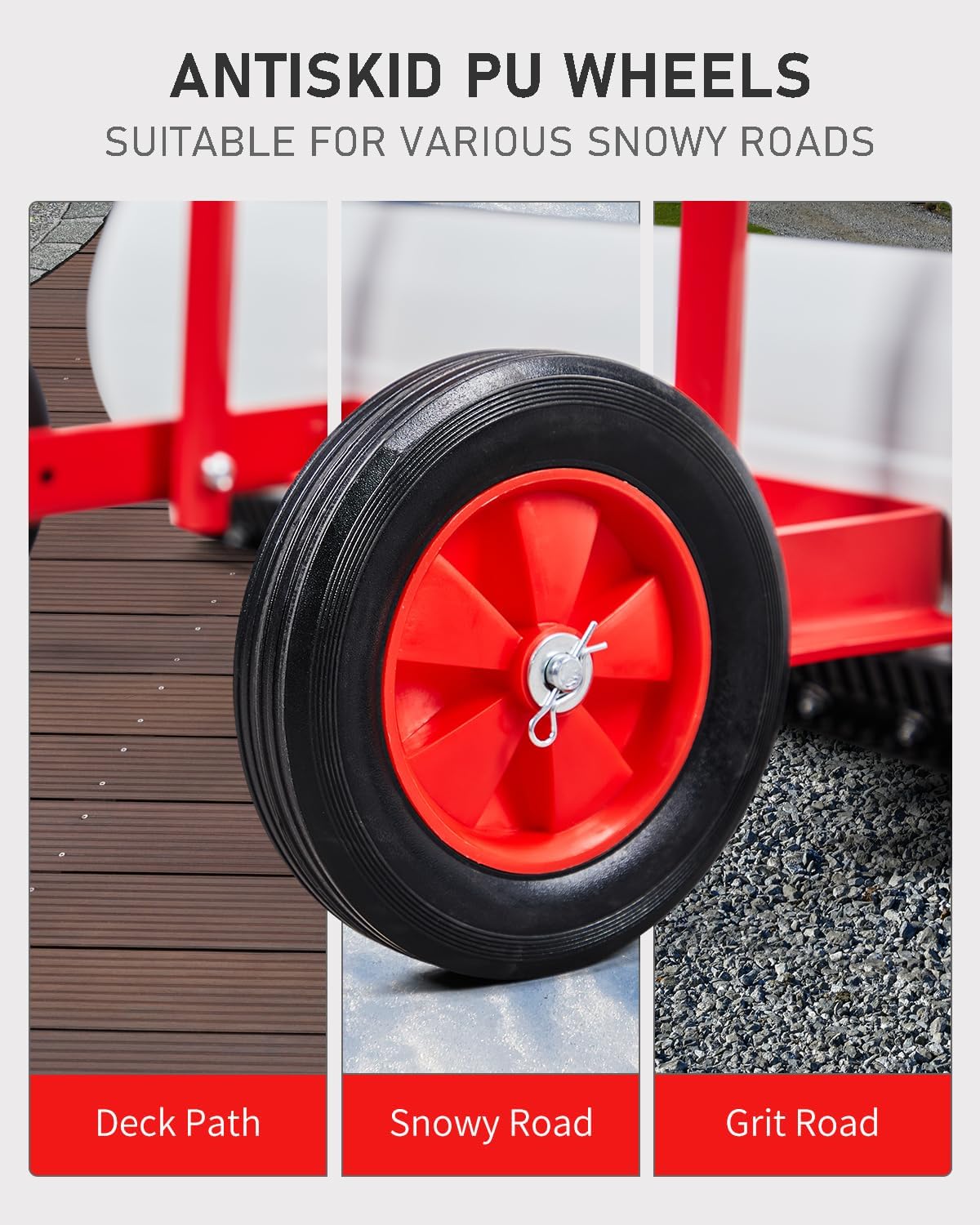 Outvita Snow Shovel with Wheels, 29 Wide 18 Long Snow Plow Shovel Angle & Height Adjustable Padded Handle Efficient Snow Clean Tool for Driveway or Pavement (Yellow) - Image 39