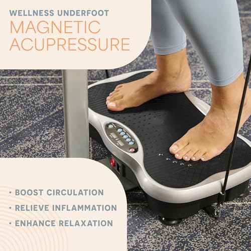 Lifepro TrimLite Vibration Plate Exercise Machine with Handlebars ?C Whole Body Vibration Machine, Ideal Lymphatic Drainage Massager ?C 99 Speed Levels, Bluetooth Speaker, Resistance Bands & Remote - Image 4