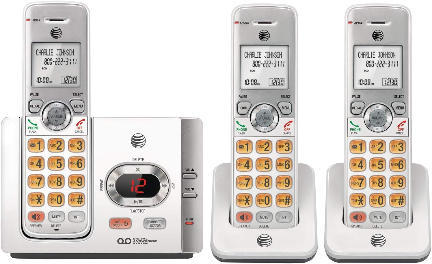 AT&T EL52315 DECT 6.0 Cordless Answering System with Caller ID/Call Waiting (3 Handsets)