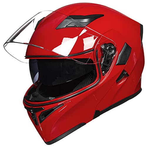 ILM Motorcycle Dual Visor Flip up Modular Full Face Helmet DOT 6 Colors Model 902 - Image 5
