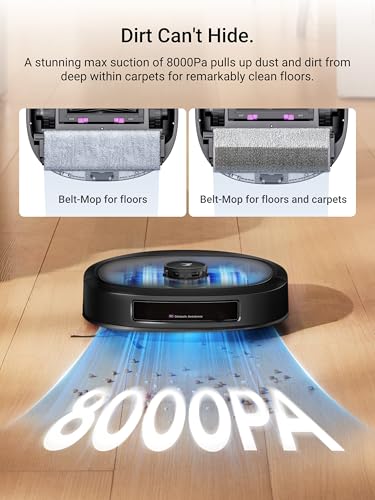 Eureka J15 Pro Ultra Robot Vacuum and Mop with Self Emptying Base, 16,200 Pa Suction, Flex-Arm Design Mop, Auto Mop Hot Water Washing & Hot Air Drying, Anti-Tangle, AI Obstacle Avoidance, Black - Image 12