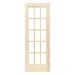 ReliaBilt 36-in x 80-in Clear Clear Glass Unfinished Pine Wood Interior French Door | Rad 627-36