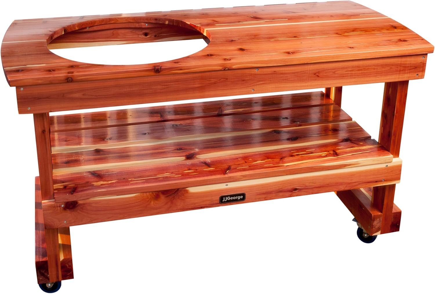 JJGeorge Big Green Egg Table (Long Table for Large Egg) Table Cover Included