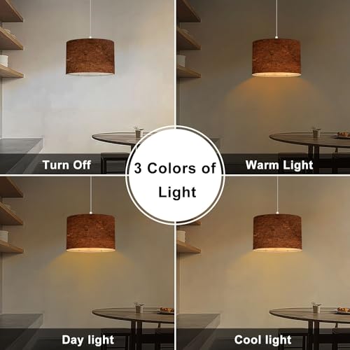 Plug in Pendant Light derelict couch Hanging Lamp with Plug in Clear Cord Linen Lampshade Dimmable Switch for Bedroom Living Room Light Fixtures - Image 4