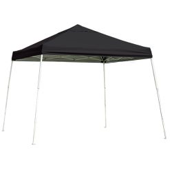 ShelterLogic Slant-Leg Pop-Up Canopy – Black – 12′ x 12′