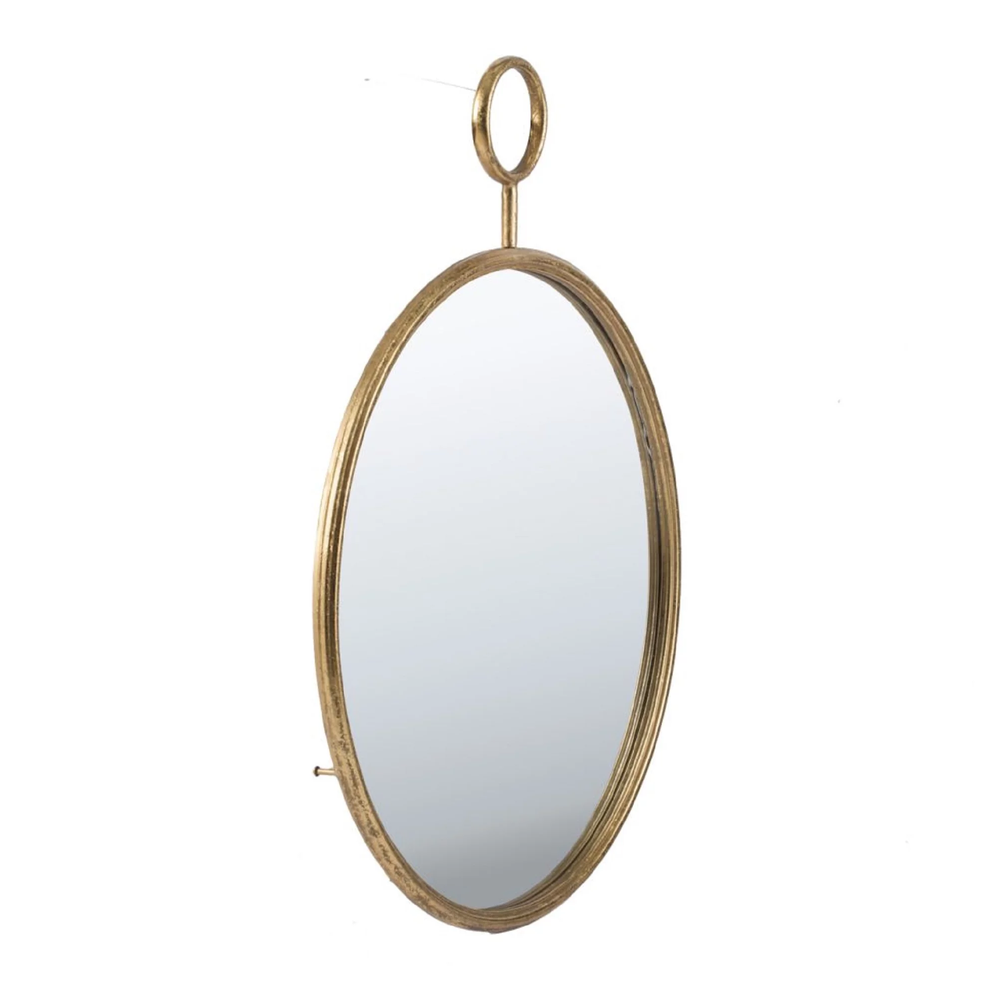 CC Home Furnishings 28.25 Gold Modern Style Framed Round Wall Mounted Mirror Decor - Image 2