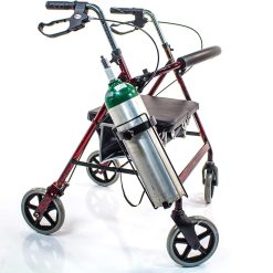 Alternative view of Walker Oxygen Tank Holder for Rollators & Walking Aids JO2W, Holds Single D or E Oxygen Cylinder Tanks