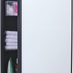 Alternative view of 16×20 Austin Farmhouse Metal Framed Rounded Rectangle Recessed Bathroom Medicine Cabinet, Beveled Mirror, 14×18 in-Wall Opening, powder-coated Steel, Glass Shelves, Magnet Close, Brushed Nickel
