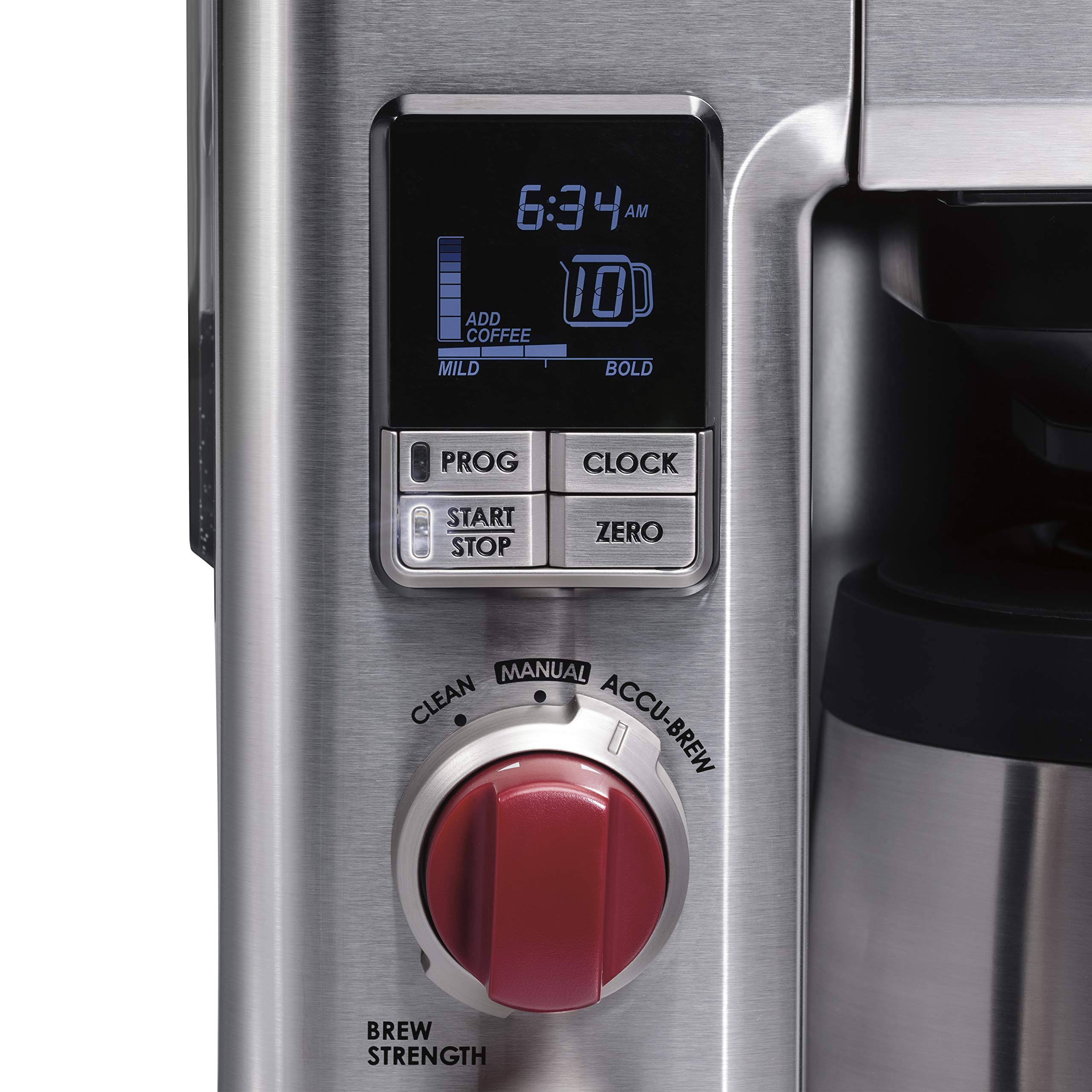 Wolf Gourmet – 10-Cup Coffee Maker with Water Filtration – Stainless Steel/Red Knob - Image 3
