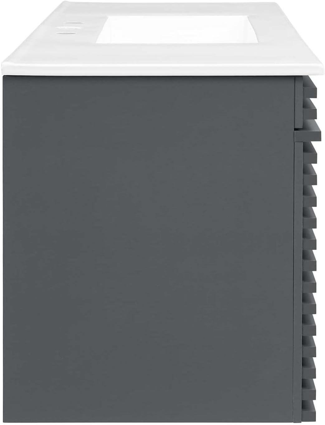 Modway Render 48 MDF and Particleboard Wall-Mount Bathroom Vanity – Gray/White - Image 8