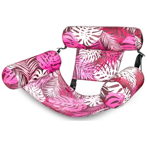 Sloosh Pool Floats Chairs Adult,Inflatable Pool Lounge,Plant Pattern Floating Mat Hammock,Blow up Water Chairs Noodles rafts for Party Summer Water Beach Fun - Image 8