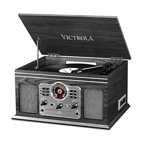 Victrola The Quincy 6-in-1 Bluetooth Record Player & Multimedia Center with Built-in Speakers ?C 3-Speed Turntable, CD & Cassette Player, AM/FM Radio, Wireless Music Streaming (Natural) - Image 25