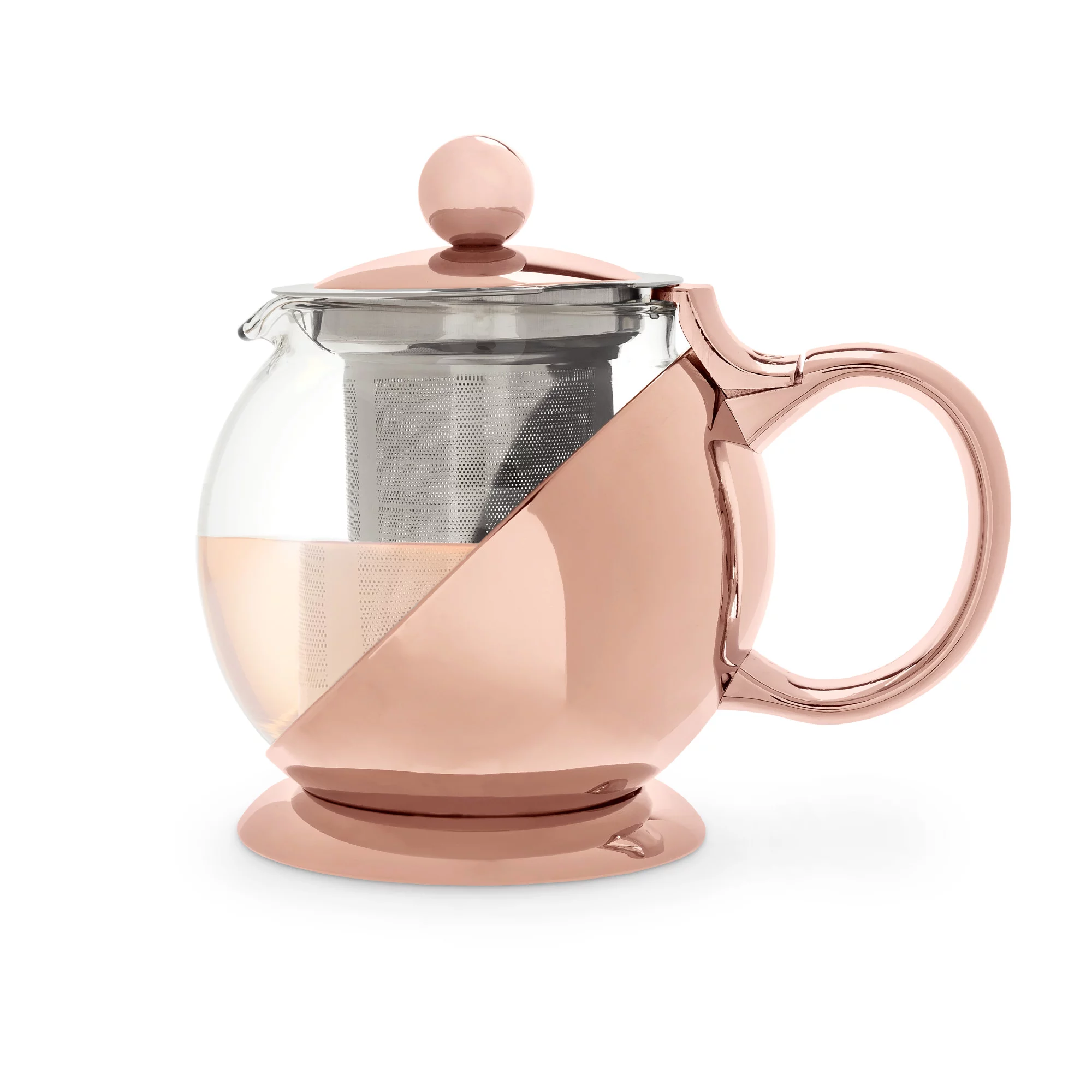Pinky Up Rose Gold Wrapped Teapot – Tea Clear Glass Pot with Infuser Strainer and Tea Kettle for Loose Tea, 24 Oz - Image 7