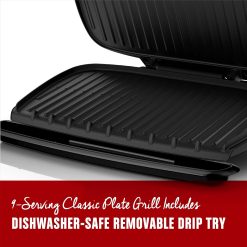 Alternative view of George Foreman 9-Serving Basic Plate Electric Grill and Panini Press, 144-Square-Inch, Platinum, GR2144P