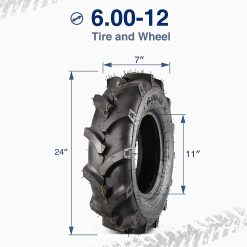 Alternative view of MaxAuto Farm Tractor Tire 6.00-12 Replace Kubota 7100 Series H167,2Pcs