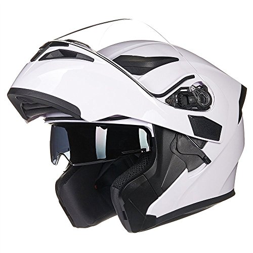 ILM Motorcycle Dual Visor Flip up Modular Full Face Helmet DOT 6 Colors Model 902 - Image 76