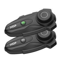 Motorcycle Bluetooth Headset V5.2 with Music Sharing, 2-Way Motorcycle Helmet Bluetooth with IP67 Waterproof, Motorcycle Communication Systems with Hi-FI Speakers for ATV/Snowmobile/Ski, 2 Pack