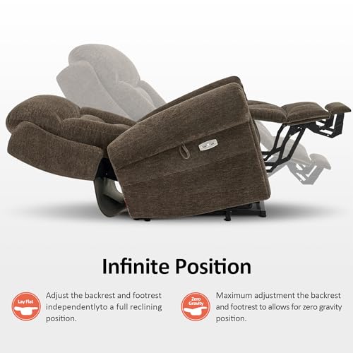 MCombo Triple Motor Power Lift Recliner Chair with Massage and Lumbar&seat Heating, Rolled Arms, Adjustable Headrest for Elderly People, Fabric 7888 (Coffee, Medium) - Image 31