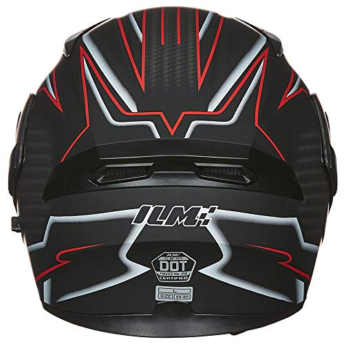 ILM Motorcycle Dual Visor Flip up Modular Full Face Helmet DOT 6 Colors Model 902 - Image 49