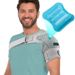 Shoulder Brace- Torn Rotator Cuff Recovery Supports for Men&Women,Adjustable Fit Sleeve Wrap,for AC Joint Pain Relief,Shoulder Injuries&Tears,Bursitis,Swelling,Tendonitis (Gray, Small)??