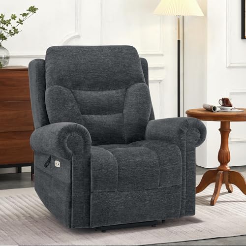 MCombo Triple Motor Power Lift Recliner Chair with Massage and Lumbar&seat Heating, Rolled Arms, Adjustable Headrest for Elderly People, Fabric 7888 (Coffee, Medium) - Image 35