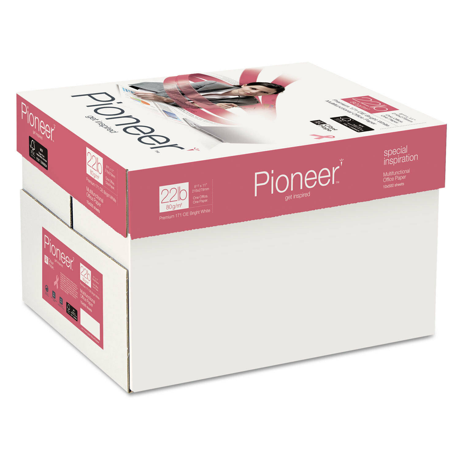 Pioneer Multipurpose Paper 99 Brightness 22 lbs. 8-1/2 x 11 Bright White 5000 - Image 2