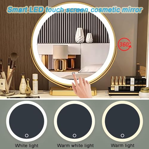 Dressing Table Bedroom Dresser Modern Dressing Table with Adjustable LED Lighted Mirror and Storage Drawer – 3 Color Lighting Modes,Makeup, Storage - Image 2