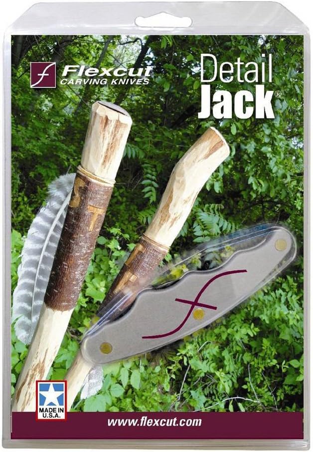 FLEXCUT Pocket Jack for Carvin’ 2.0, Light Weight Wood Carving Jackknife Style Tool with 4 Blades, Made in the USA | JKN289 - Image 9