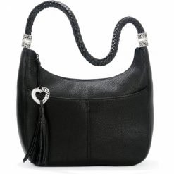 Brighton Barbados Ziptop Hobo -Black