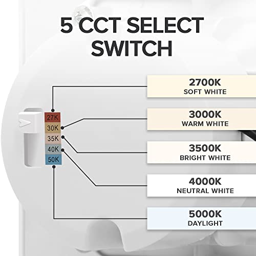 Maxxima 4 in. 5 CCT Retrofit Recessed Square LED Downlight – 800 Lumens, Color Selectable 2700K-5000K (2700K/3000K/3500K/4000K/5000K), Dimmable, 90 CRI, Ideal for Kitchen, Bathroom, or Bedroom - Image 3