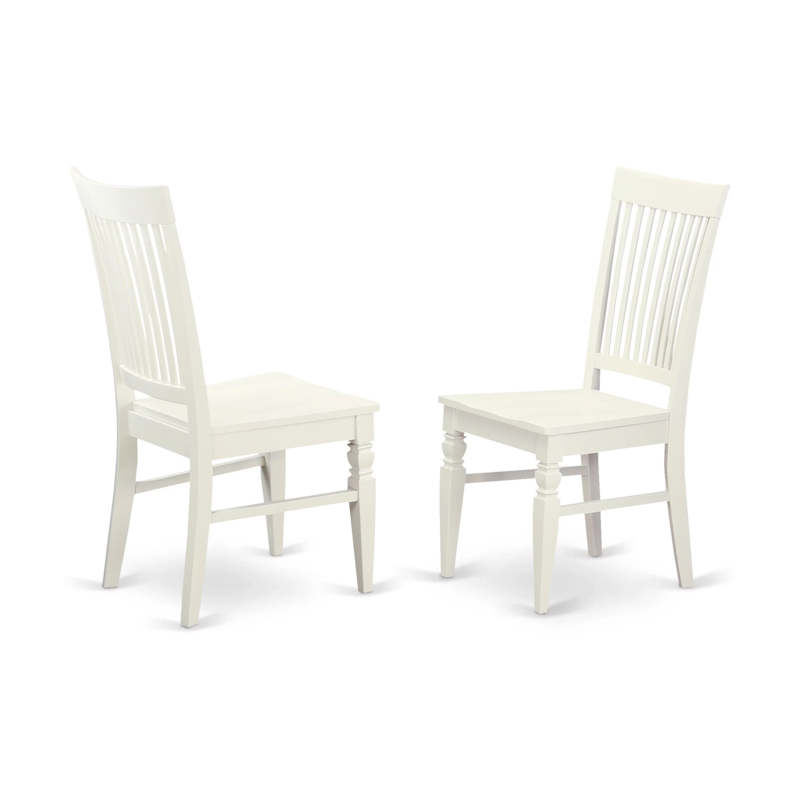 East West Furniture Weston 10 Wood Dining Chairs in Linen White (Set of 2) - Image 2