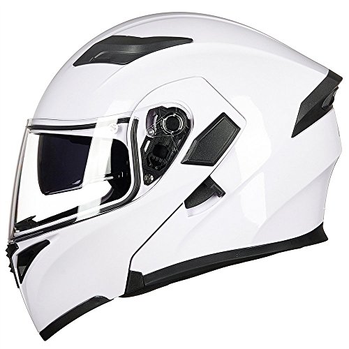 ILM Motorcycle Dual Visor Flip up Modular Full Face Helmet DOT 6 Colors Model 902 - Image 77