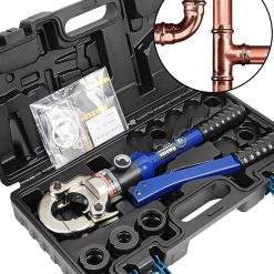 Alternative view of AMZCNC Copper Tube Fittings Hydraulic Pipe Crimping Tool with 1/2,3/4 and 1 Jaw Copper Pipe Propress Crimper Pressing Pliers
