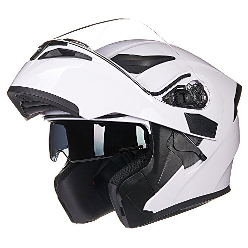 ILM Motorcycle Dual Visor Flip up Modular Full Face Helmet DOT 6 Colors Model 902 - Image 32