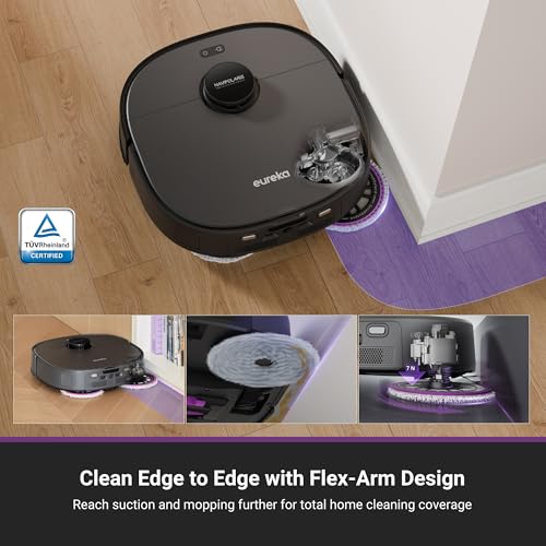 Eureka J15 Pro Ultra Robot Vacuum and Mop with Self Emptying Base, 16,200 Pa Suction, Flex-Arm Design Mop, Auto Mop Hot Water Washing & Hot Air Drying, Anti-Tangle, AI Obstacle Avoidance, Black - Image 22