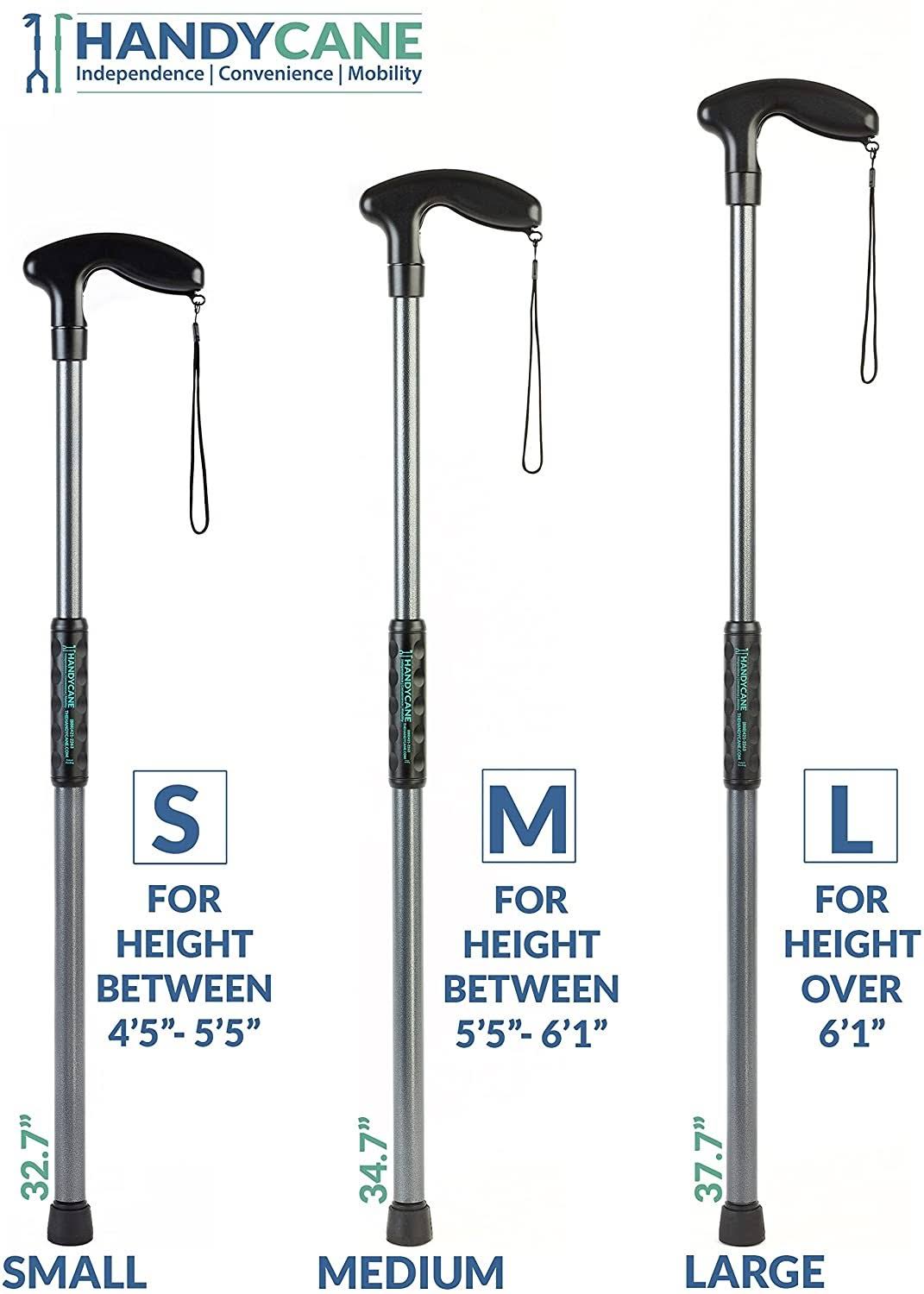 Handy Cane All-in-One Walking Aid with Built-In Reacher Grabber-Small - Image 4