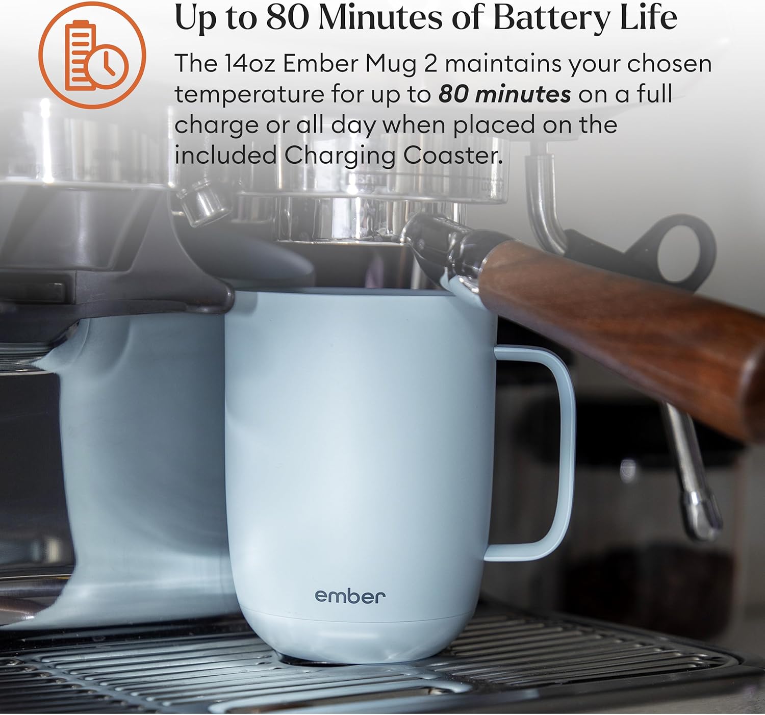 Ember Temperature Control Smart Mug 2, 14 Oz, App-Controlled Heated Coffee Mug with 80 Min Battery Life and Improved Design, White - Image 67