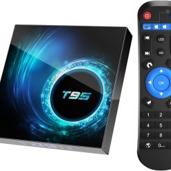 Android 10.0 TV Box, T95 4GB RAM 64 ROM Allwinner H616 Quad-Core 64-bit ARM Cortex-A53 Android Box with 2.4G/5G Dual WiFi 10/100M Ethernet, Support H.265/3D/6K Ultra HD/BT 5.0/HDMI 2.0 Smart TV Box