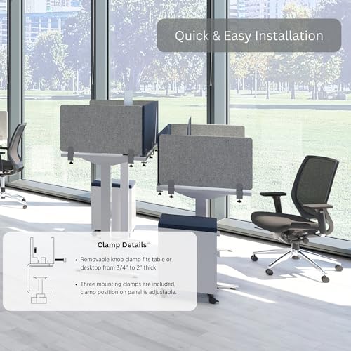 VaRoom – Desk Divider; Sound Proof Dividers – Privacy Shields for Student Desks and Desk Privacy Panels. Cubicle Wall, Desk Divider for Students and Office Divider (Light Grey, 48 W x 18??H) - Image 6