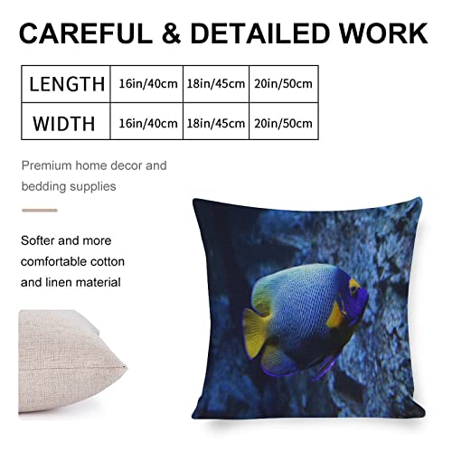 Cushion Pillow Cover Ocean Sea Starfish Zippered Pillow Cover Underwater Sea World Fish Nautical Ocean Throw Pillow Covers 18×18 Pillows for Couch Sofa Patio Furniture Home Decor - Image 2