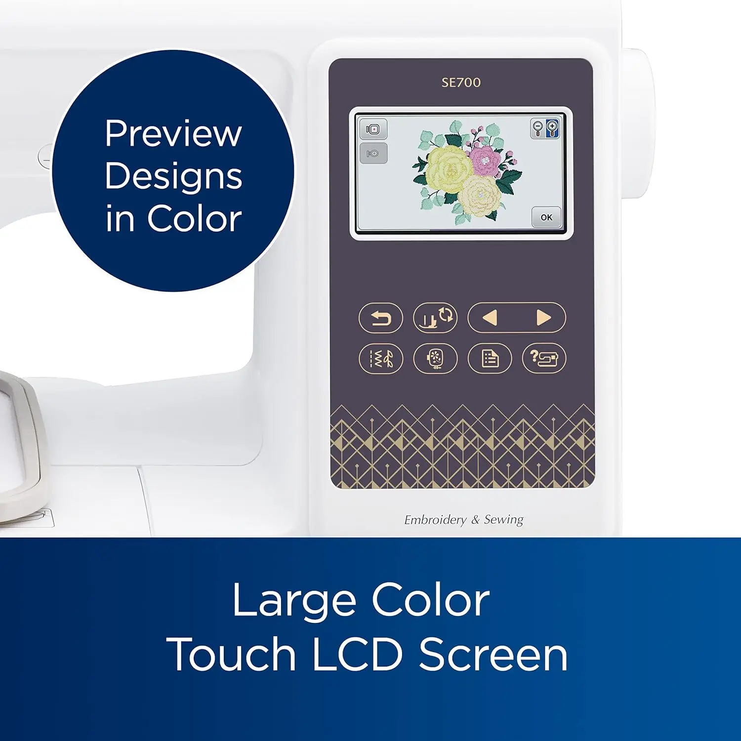Computerized Sewing & Embroidery Machine with Wireless LAN ?C 135 Designs & 103 Stitches Built-In - Image 5