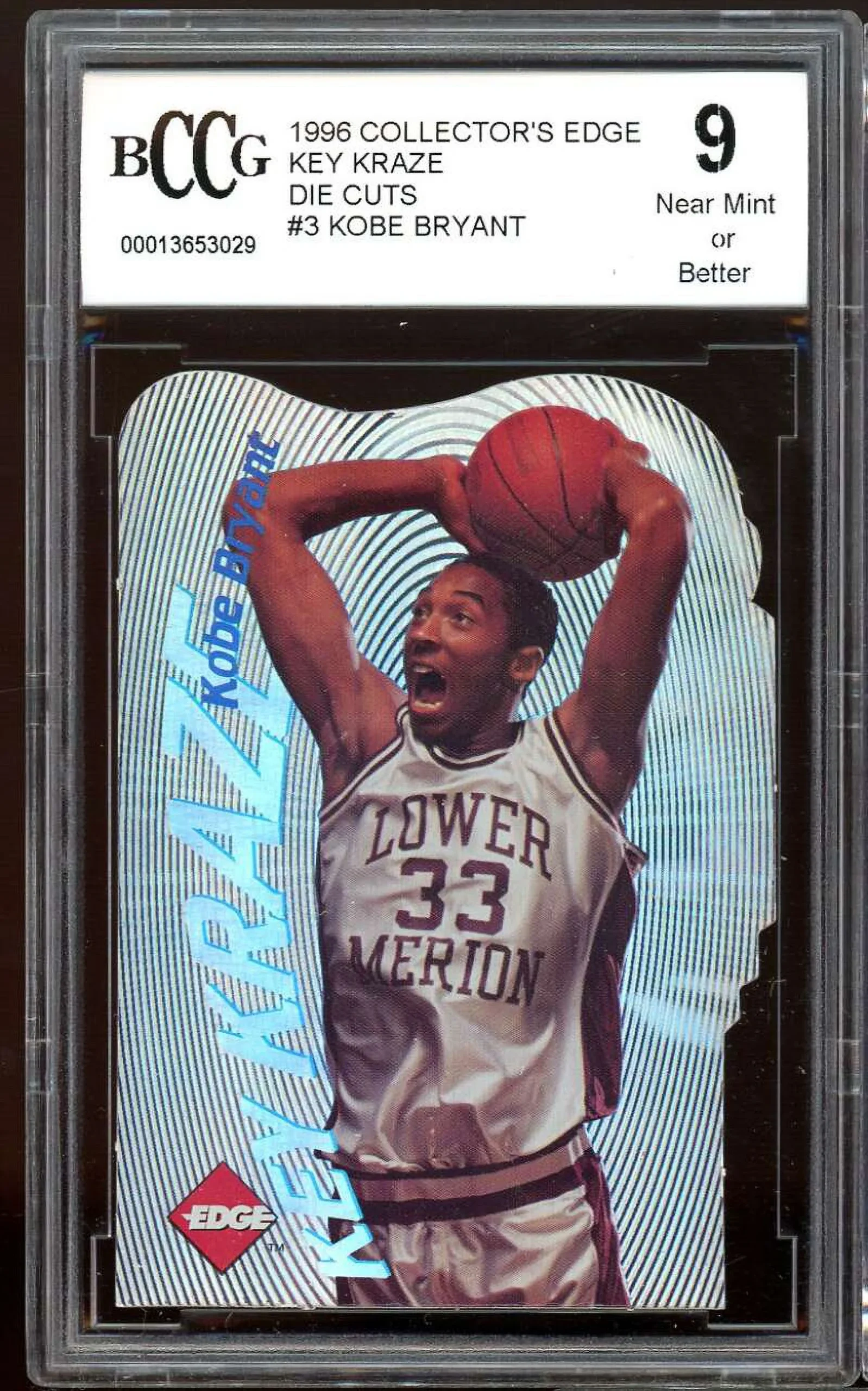 1996 Collector’s Edge Key Kraze Die Cuts #3 Kobe Bryant Rookie BGS BCCG 9 NM+