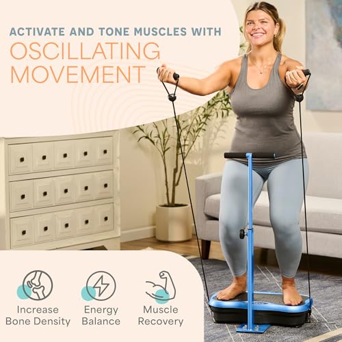 Lifepro TrimLite Vibration Plate Exercise Machine with Handlebars ?C Whole Body Vibration Machine, Ideal Lymphatic Drainage Massager ?C 99 Speed Levels, Bluetooth Speaker, Resistance Bands & Remote - Image 15