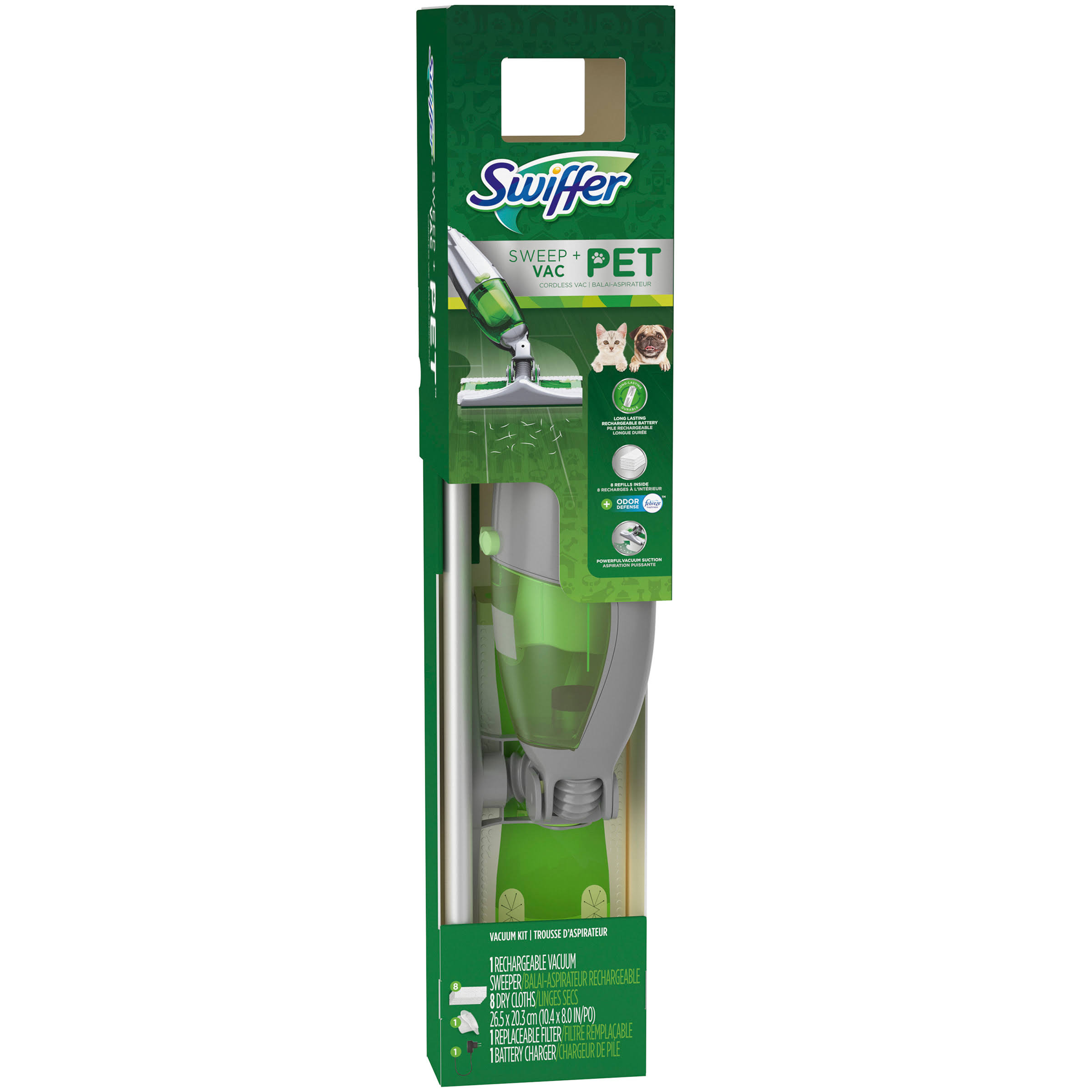 Swiffer Sweep + VAC Pet Cordless Vacuum Kit, Rechargeable Vacuum Sweeper – Each - Image 9