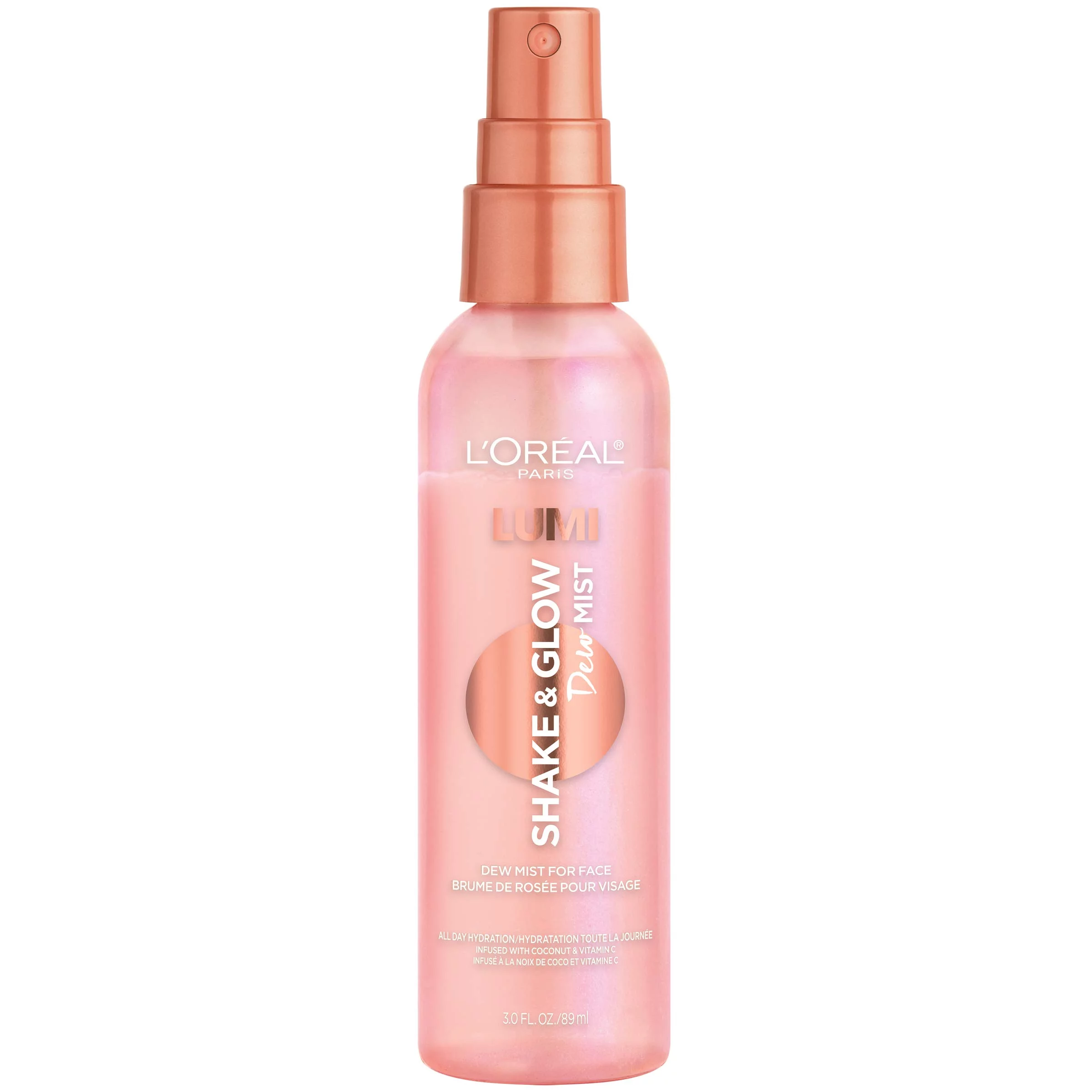 L,Oreal Paris Makeup Lumi Shake And Glow Dew Mist, Hydrating And Soothing Face Mist, Prep And Set Makeup, Energizes Skin With A Healthy Boost Of Hydration, Natural Finish, 3 Fl; Oz. - Image 3