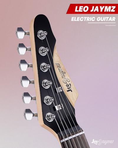Leo Jaymz 39 Full Size ST Style Electric Guitar Starter Kit with SSH Pickup, 5W Portable Amp, Tuner, Gig Bag, Strap & Accessories (Violet Ocean) - Image 96