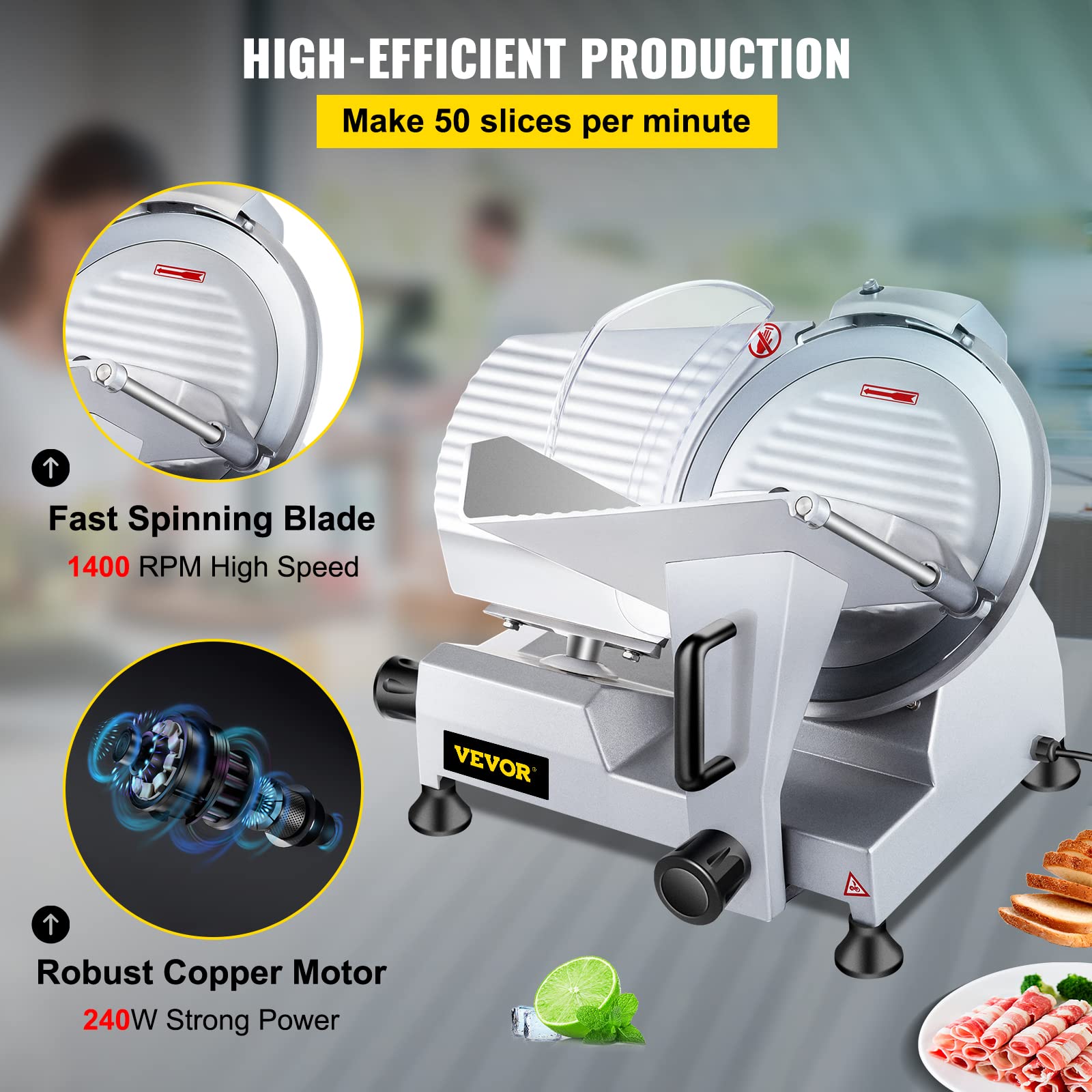 VEVOR Commercial Meat Slicer Semi Auto - Image 11