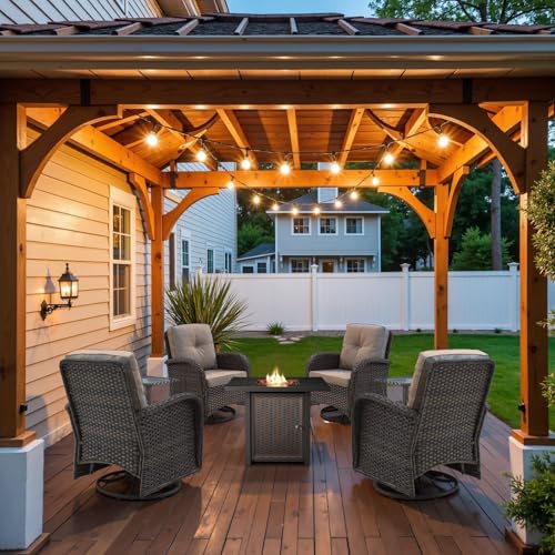 Patio Wicker Chairs Swivel Rocker – Outdoor Swivel Rocking Chairs Set of 2 with Rattan Side Table, Patio Swivel Glider Chair 3 Piece Patio Furniture Sets for Deck Porch Pool Brown/Blue - Image 15