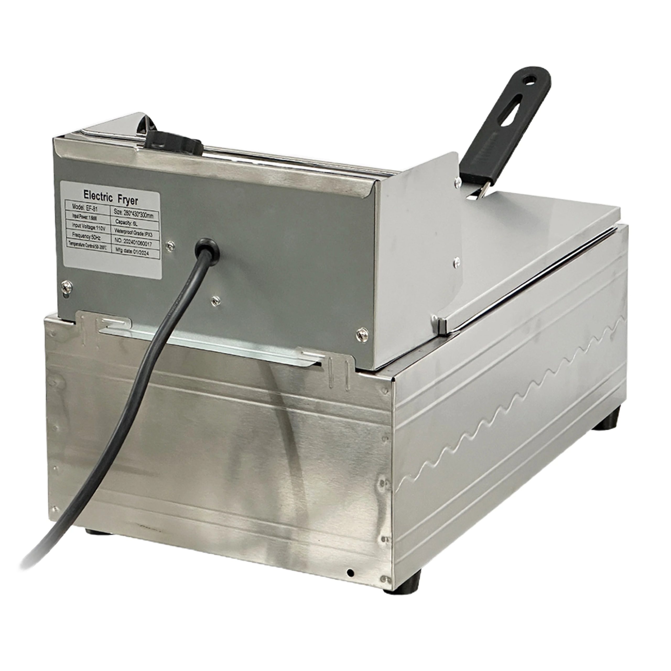 1600W Electric Deep Fryer, Stainless Steel Countertop Fryer Large Capacity, Thickening Multi-functional Fryer Commercial Single-chamber 2.5 Gallon - Image 3