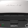 KRUPS Belgian Waffle Maker, Waffle Maker with Removable Plates, 4 Slices, Silver/Black